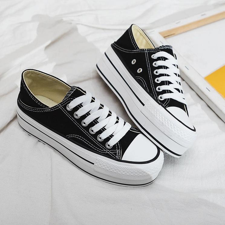 LURAD Sepatu Kanvas Hak Tinggi Wanita 8829 ▫ TMK.18Oc22ѕ