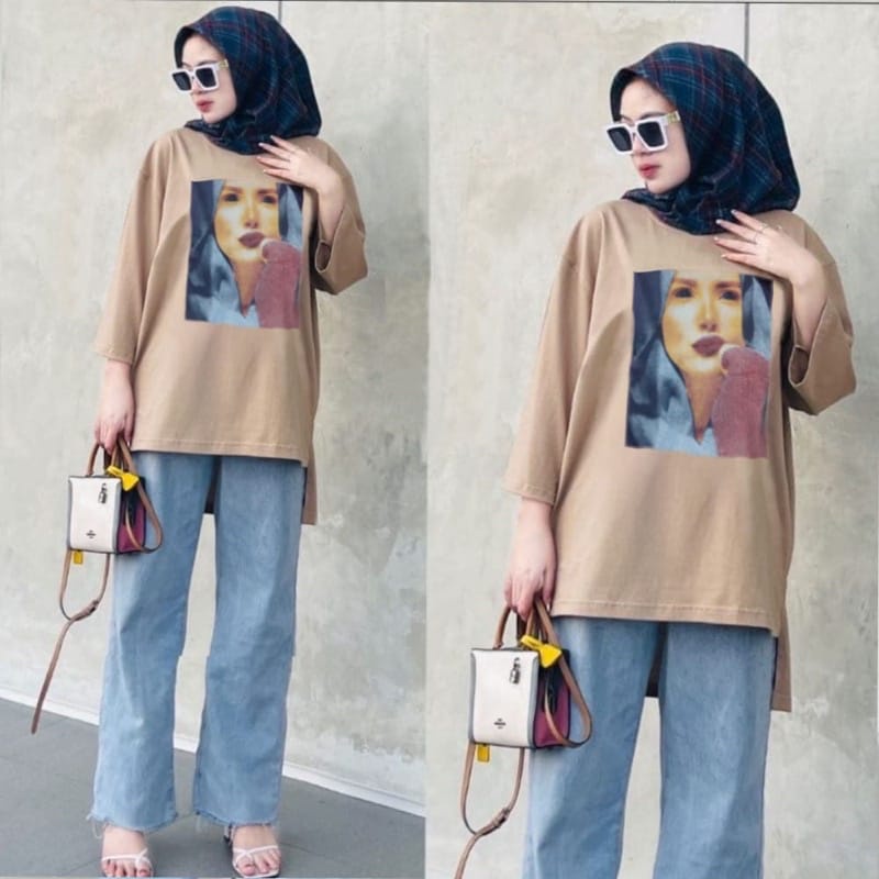 JF Kaos Oversize Penguin Wanita LD 130