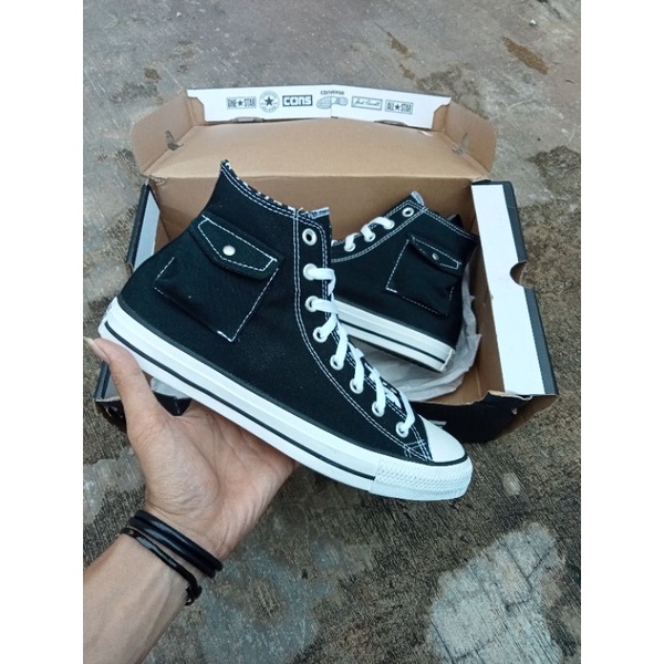 converse ctas pocket black white