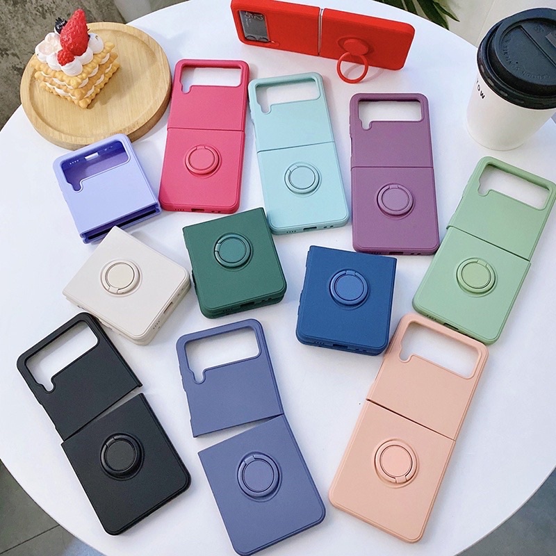 Silicone Case Samsung Galaxy Z Flip 6 5 4 3 Soft Case Microfiber With Ring
