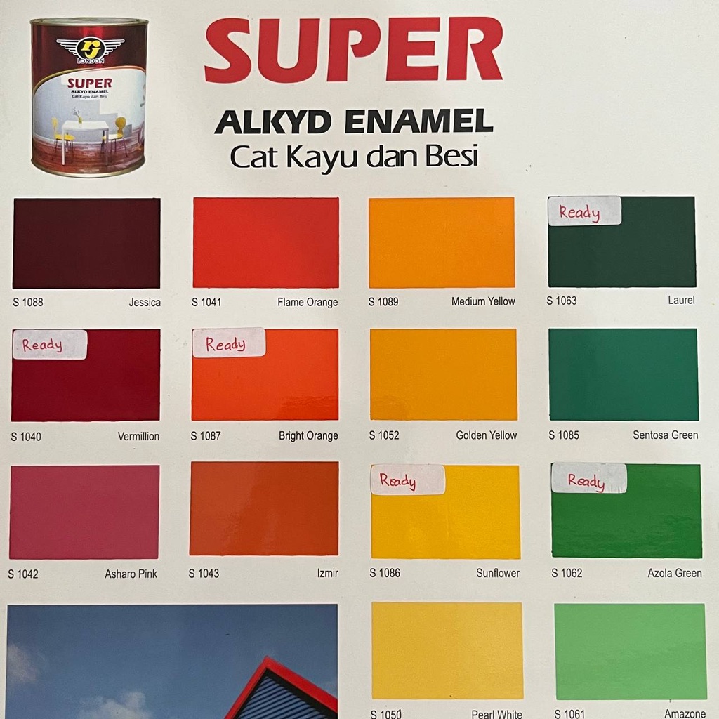 Jual CAT MINYAK KAYU BESI RJ LONDON Kemasan 1 kg - Warna Merah Biru
