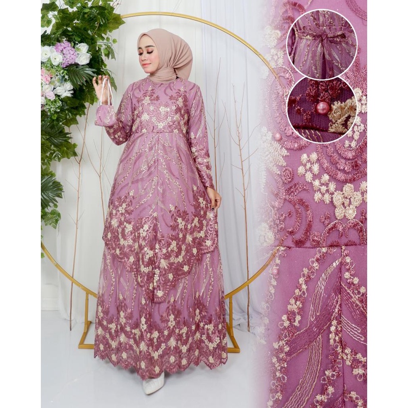 [COD] Bayar di Tempat | Gamis Tingkat Premium Quality Product | Sale Gamis Pesta Premium | Gamis Wisuda Terbaru 2021 | Gamis Pesta Masa Kini