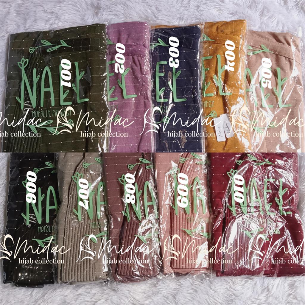 (Original Nael/Alline) Bergo Nadeen - Hijab Serut Motif Bintik - Jersey Ayrin