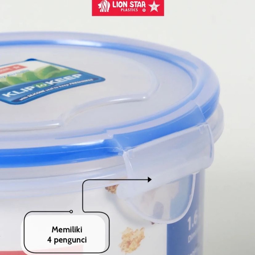 ( BISA COD ) PROMO LION STAR KP-97 KLIP TO KEEP (3204) 1,6 Liter / TEMPAT PENYIMPANAN MAKANAN / TOPLES LOCK KLIP / BPA FRE / TOPLES MAKANAN / TEMPAT SNACK CEMILAN / WADAH MAKANAN / TOPLES PLASTIK POLOS / FOOD STORAGE