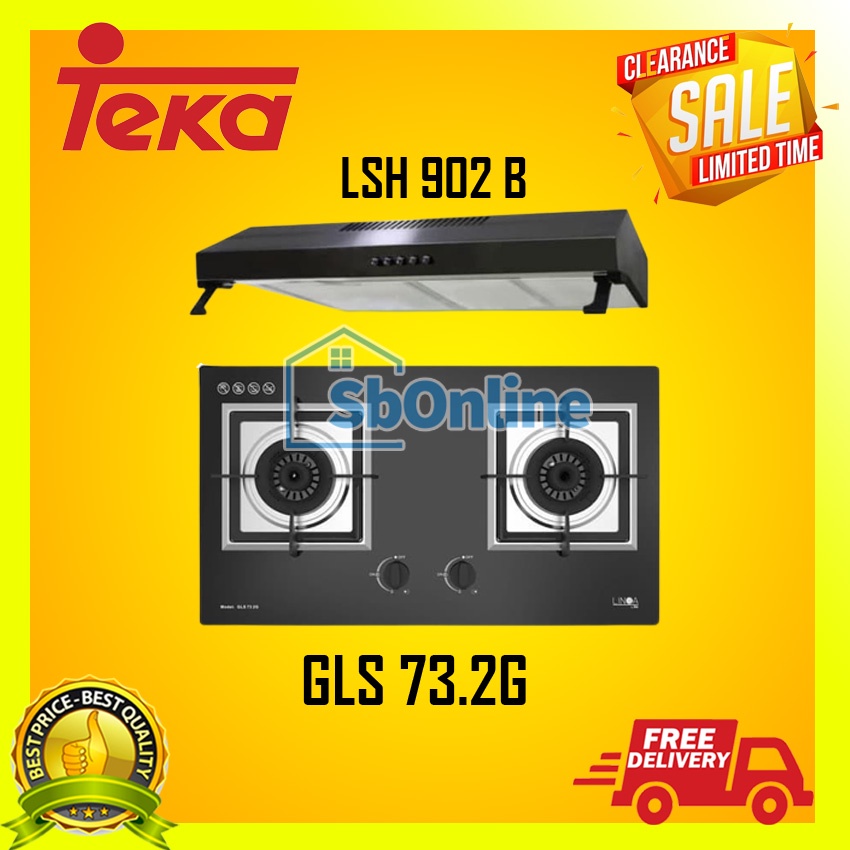 Paket Kompor Tanam Teka Kompor GLS 73.2G dan Cooker Hood LSH 902 B