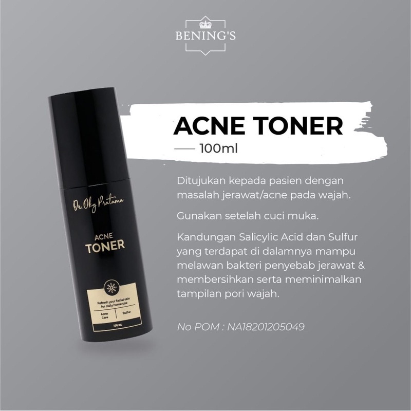 ACNE TONER BENING’s clinic .. ORIGINAL BELI DI KLINIK NEW
