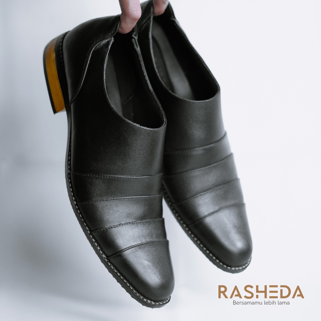 Sepatu Pantofel Pria Oxford Kulit Asli Rasheda AGS 01 SlipOn Big Size