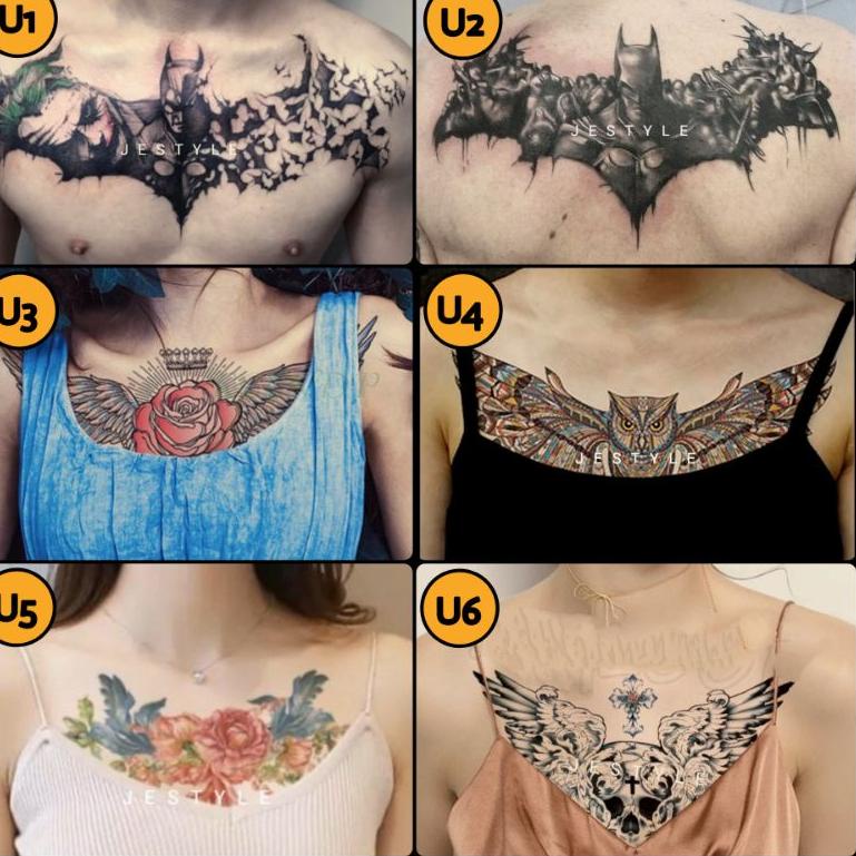 {SLV.31Oc22ι} Dada Punggung Tattoo Temporary Temporer Tattoo Sementara
