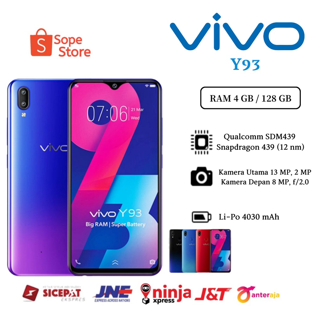 Jual VIVO Y93 6/128GB 6.2inci layar lebar FULLSET SEGEL GARANSI 1TAHUN