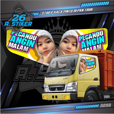 Stiker Decal Kaca Pintu All Truck Canter, Ragasa, Umplung, Giga, Dyna, Elf Macan Dll Custom Bisa Req