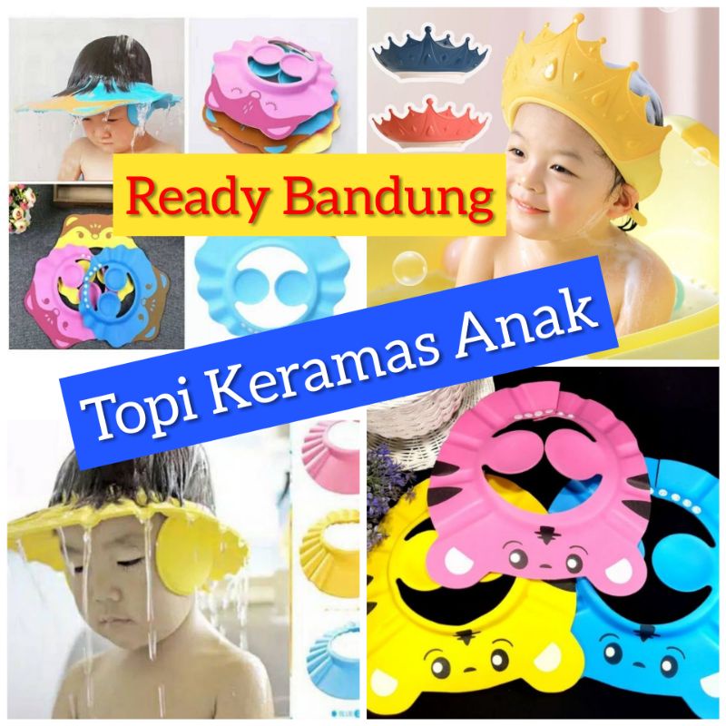 TOPI KERAMAS BAYI &amp; ANAK MODEL KANCING / SHOWER CAP BABY AND KIDS / BABY SHOWER HAT TOPI MANDI ANAK topi keramas anak / topi keramas bayi / topi pelindung mandi bayi