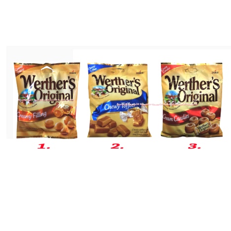 Werther's Original Creamy Filling Chewy Toffees Permen 90gr Permen Krim Karamel Werthers Wether