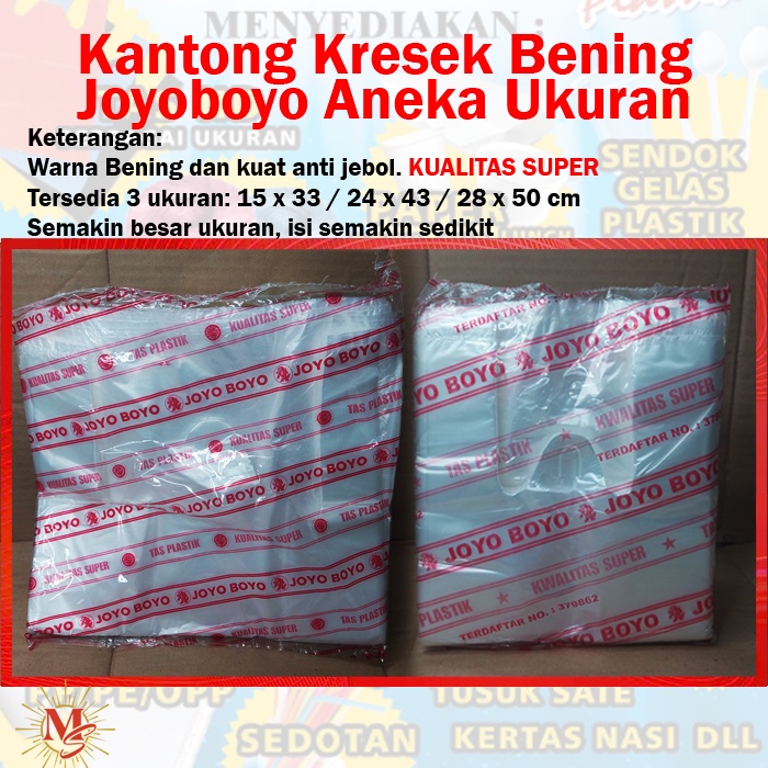 Kantong Kresek Putih Bening Joyoboyo Aneka Ukuran