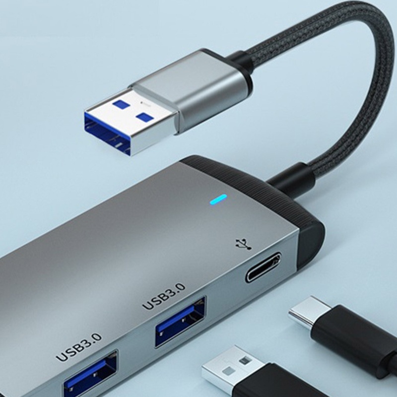 Zzz Hub Splitter USB 3.0 Tipe-C 5Gbps Multifungsi Untuk Laptop