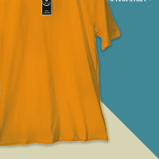 Kaos Polos Pria Kuning Kunyit Lengan Pendek Catton Combed 30s - Kuning kunyit, S