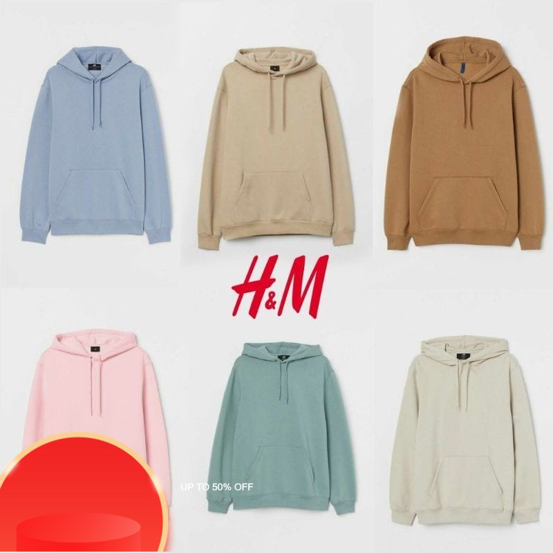 OUTFIT SIMPLE HANGAT HOODIE H&M / SWEATER HOODIE BASIC HNM / SWEATER HOODIE H&M POLOS PRIA WANITA UN