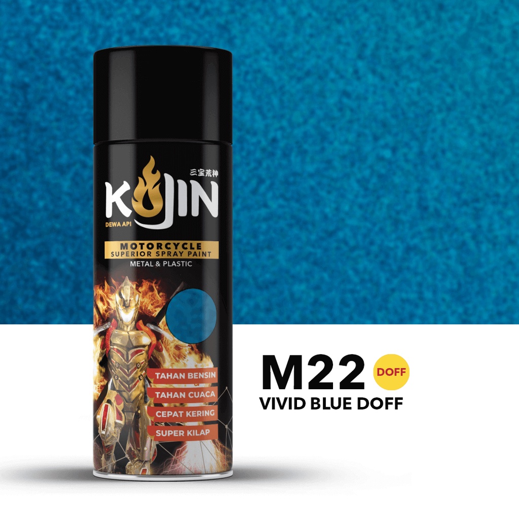 Cat Semprot Motor KOJIN Pilox Aerosol M22 Vivid Blue Doff 400cc - Biru Doff