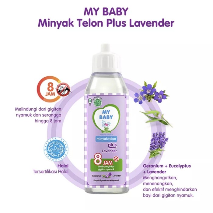 MY BABY TELON PLUS LAVENDER UNGU / mybaby minyak telon 60ml 90ml 150ml