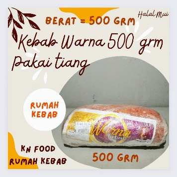 

Daging Kebab Warna Premium 500 gram Tanpa Tiang Kebab Sapi Halal Bpom