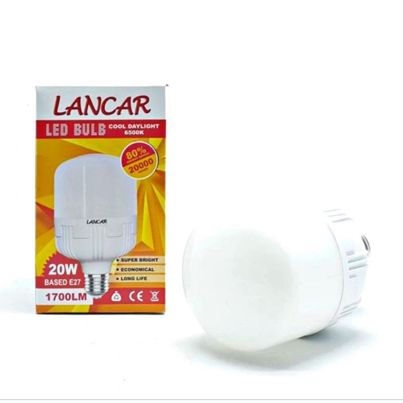 Lampu Led LANCAR Bulb Tabung Cahaya Putih (  20W - 30W - 40W )