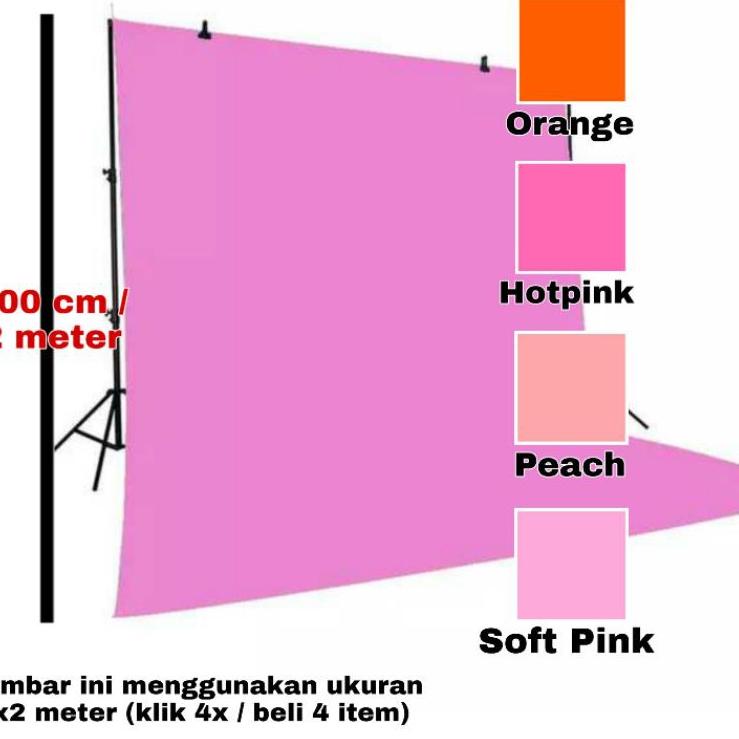Hot Quality Kain Background Pink / Latar Foto Orange / Background Peach / Latar Video Pink