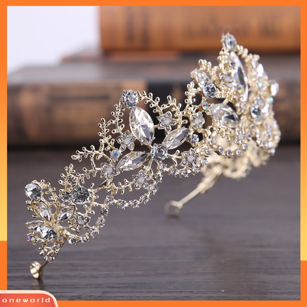 |Onewo Dress Mini Lengan Pendek Untuk Wanita| Mahkotatiara Rambut Wanita Hias Berlian Imitasi Gaya Barok Berkilau Untuk Pernikahanpengantinhadiah