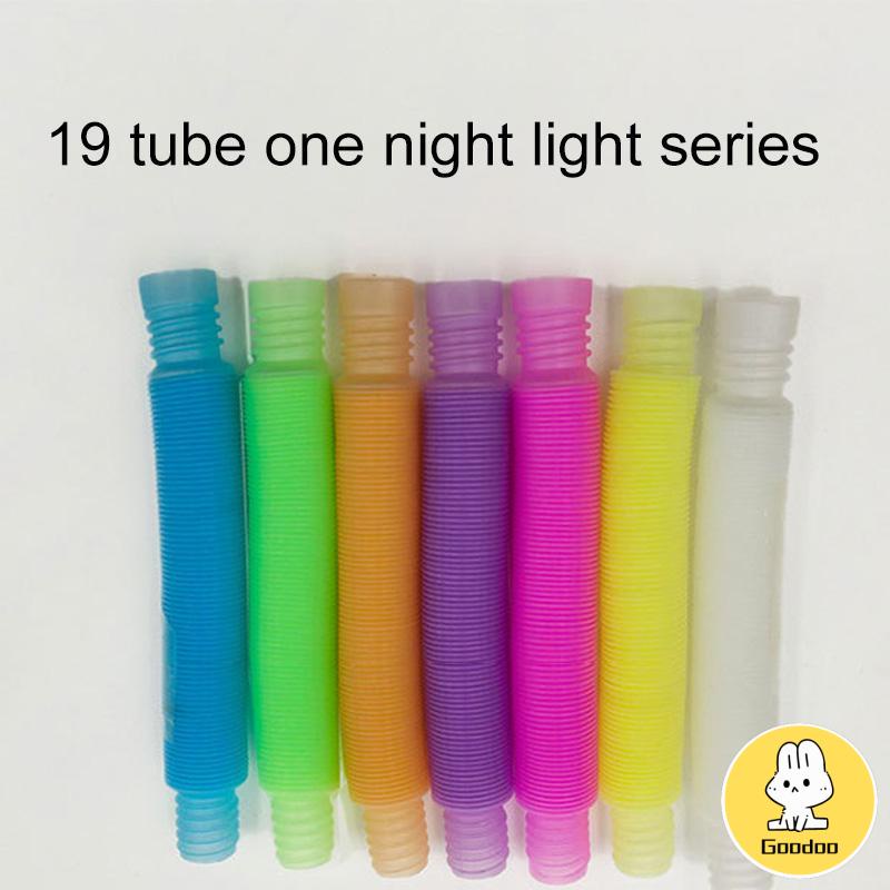 Mainan Anak Tabung Light Up pop Pipes / mainan lampu LED pipa Dewasa Untuk Hadiah Anak Neon Dekompresi Bercahaya -Doo