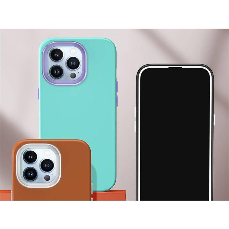 3 in 1 Case Cover Handphone Shockproof Warna Permen Bahan Silikon Cair Untuk iPhone 14 / 13 / 12 / 11promax