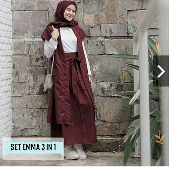 

limited STOCK!Set Emma 3 In 1 // Fashion Wanita Premium Setelan ( Kadigan+Rok+Iner) Wanita Terbaru - KBJ|KD3