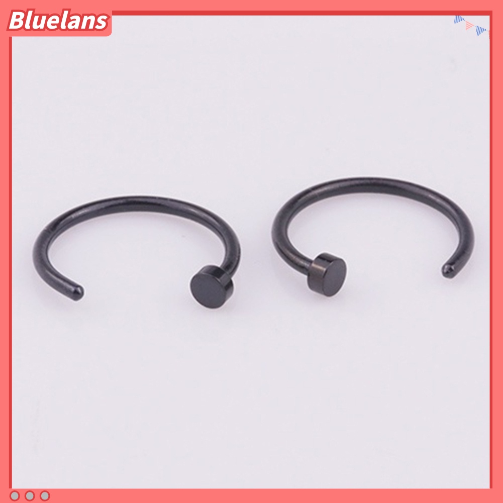 Bluelans Punk 4 Pcs Fashion Stainless Steel Lip Nose Septum Ring Body Piercing Jewelry