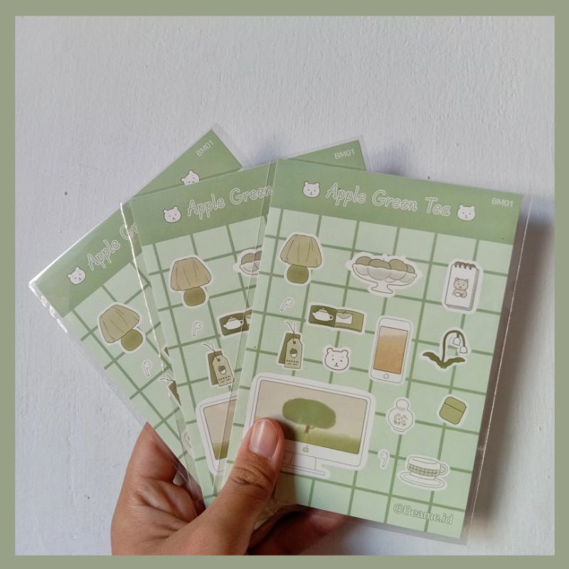 

[BM01] Sticker Aesthetic Apple Green Tea - Kiss Cut