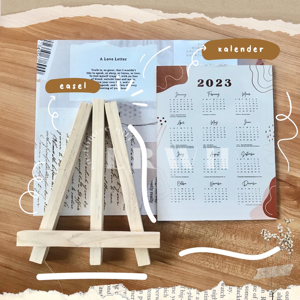 Kalender 2023 Easel Kayu