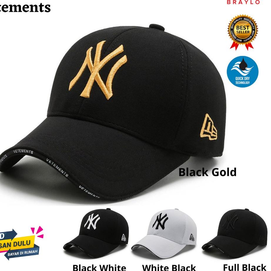 Sale Topi Baseball NY VETEMENTS Pria Wanita Fashion Snapback Import Cap New York Gold Original
