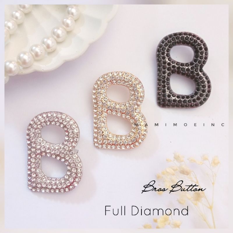 Bros Button Full Diamond / Bros Muslimah / Bros Jilbab / Bros Import Murah / Bros Hijab Mewah Cantik