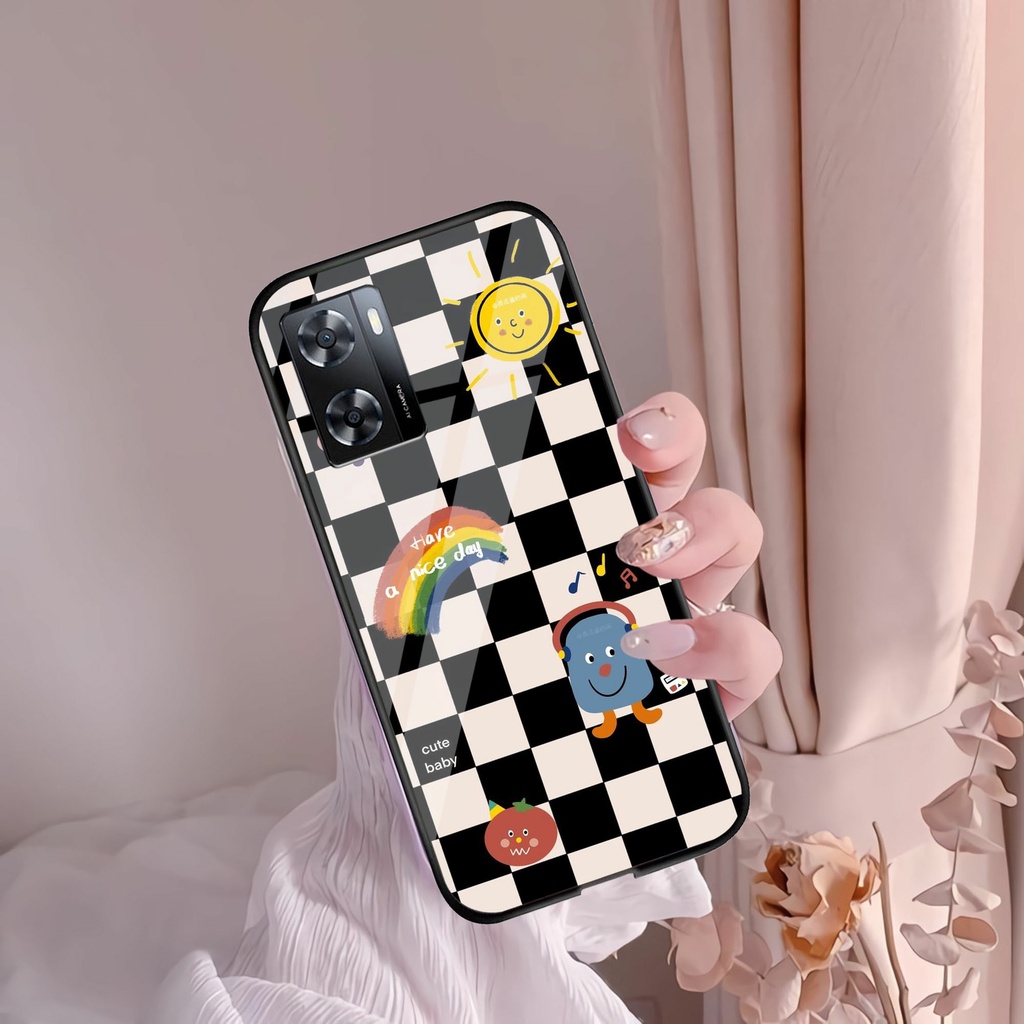 (GC 105 ) Softcase Kaca Oppo A57 A77s 2022 - Kesing Kaca Oppo A57 A77s 2022 - Case Cantik Oppo A57 A