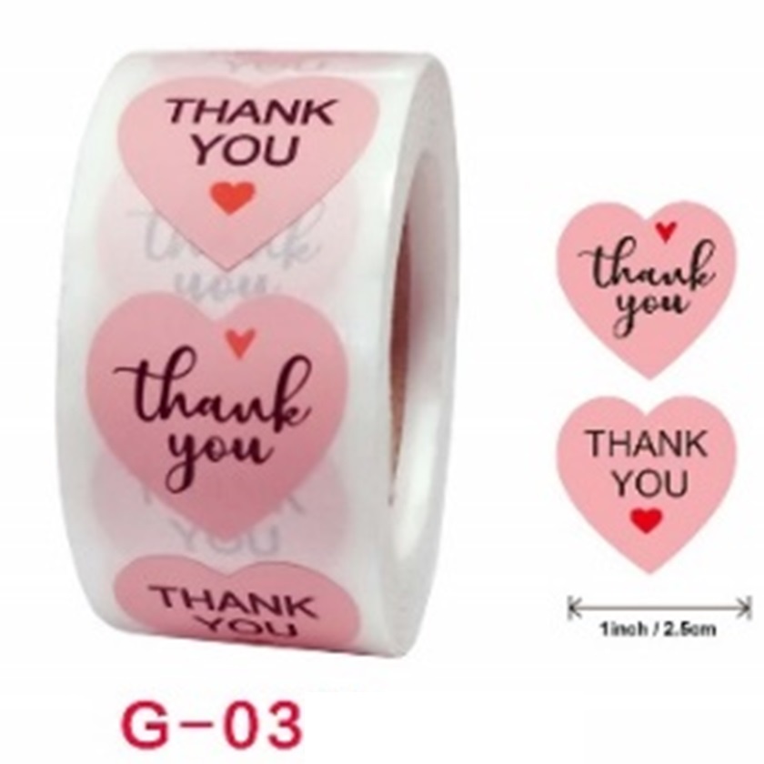 Sticker Label Stiker Kado Ucapan Thank You Terima Kasih Per Roll 2.5Cm