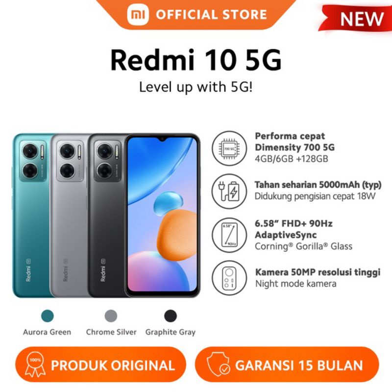 Xiaomi Redmi 10 5G 4/128GB & 6/128GB Resmi