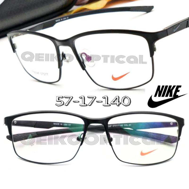 Kacamata Frame Cowok Titanium Nike NK7793s57 Col.01 Black- Elegan Sporty Model
