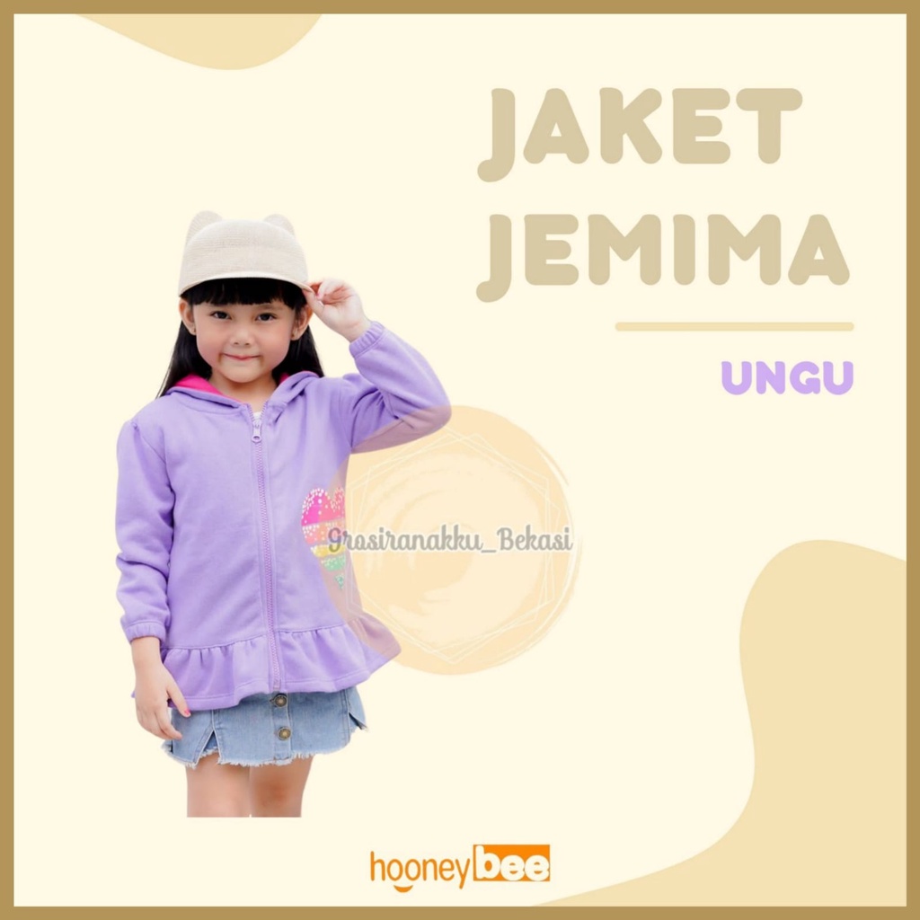 Jacket Anak Cewek Jemima Hooneybee Warna Ungu Size 1-5 TH