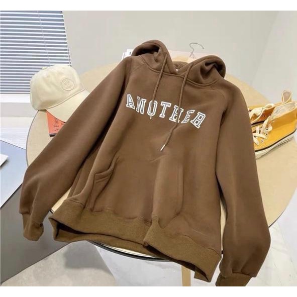 ANOTHER HOODIE SWEATER HOODIE WANITA BAHAN FLECEE