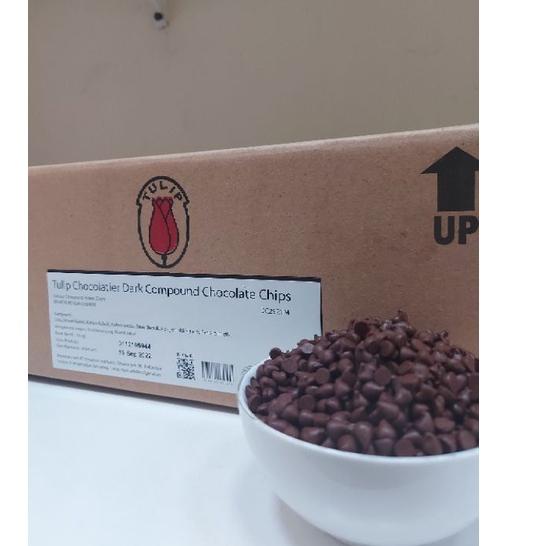 

TERLARIS CHIP tulip 1 kg. dark coklat CHIP Halal jamin Ready serbuuu !