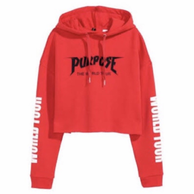 H&M PURPOSE TOUR ORIGINAL SALE JUSTIN BIEBER WORLD TOUR RED HOODIE SWEATER JACKET MERCHANDISE STADIU