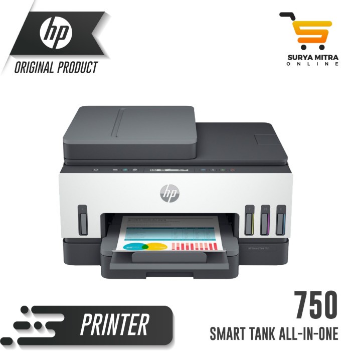 Printer HP Smart Tank 750 All in One Color/Print Scan Copy Wireless