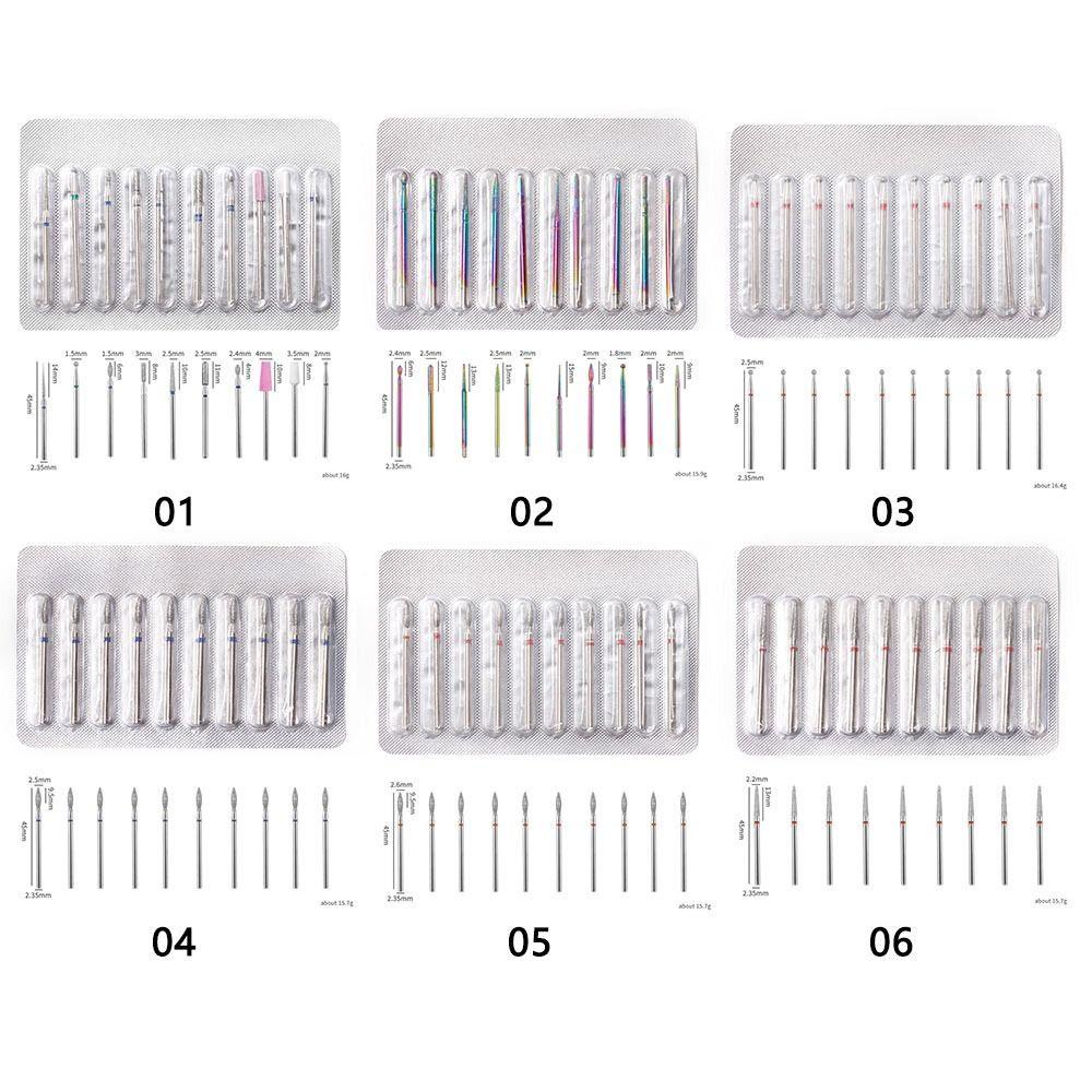R-flower 10pcs Nail Diamond Head New Nail Bit Files Pedicure|Cabut Mati