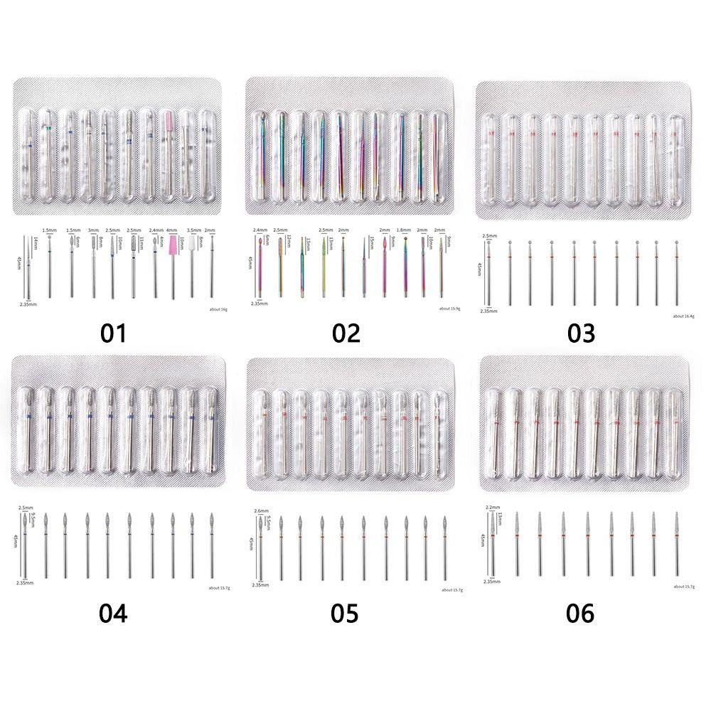 Preva 10pcs Nail Diamond Head Files Remover Pedicure|Alat Poles Penghilang Mati