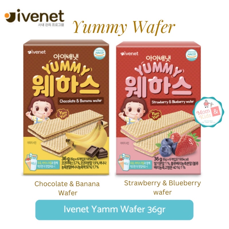 Ivenet Yummy Yamm Wafer 36gr | Snack Cemilan Sehat Bayi &amp; Anak