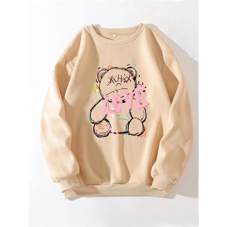 SWEATER WANITA LOVE DEATH / CREWNECK WANITA CUTE FLEECE TEBAL PREMIUM HALUS TERBARU'