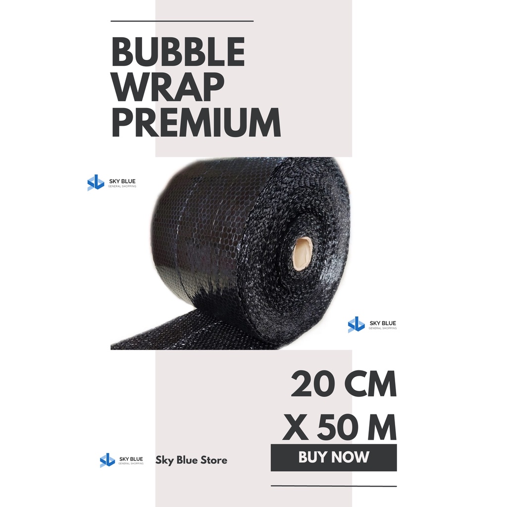 

BUBBLE WRAP PREMIUM 20 CM X 50 M [ HITAM - ROLL ]