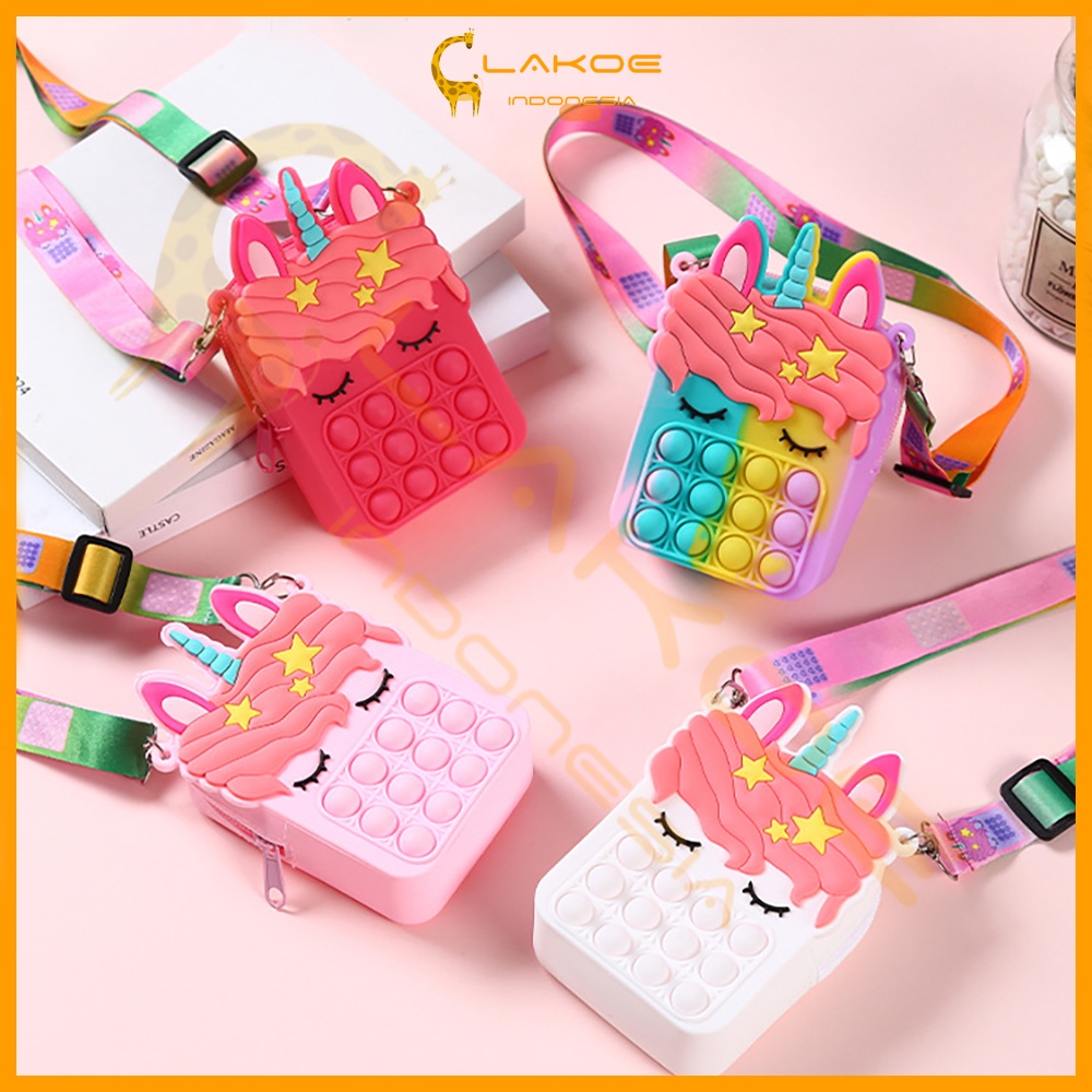 LAKOE tas pop it anak pony lucu