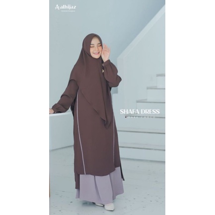 COD Shafa Set Dress&Rok (tanpa hijab) By Alhijaz/Gamis Terbaru/Gamis Cantik